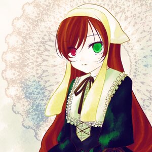 Rating: Safe Score: 0 Tags: 1girl brown_hair dress frills green_dress green_eyes head_scarf heterochromia image long_hair long_sleeves looking_at_viewer red_eyes ribbon solo suiseiseki upper_body User: admin