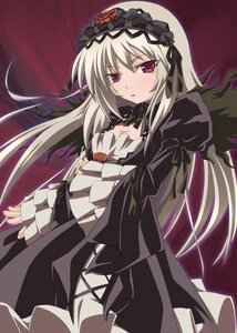 Rating: Safe Score: 0 Tags: 1girl black_dress black_wings blush breasts commentary_request detached_collar dress flower frills gucchi hairband image lolita_hairband long_hair long_sleeves looking_at_viewer photoshop_(medium) pink_eyes puffy_sleeves purple_eyes red_eyes ribbon rose rozen_maiden silver_hair solo suigintou thighhighs white_hair wings User: admin