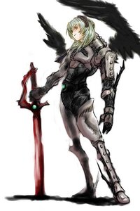 Rating: Safe Score: 0 Tags: 1girl armor hairband image joints red_eyes short_hair solo standing suigintou sword weapon white_background wings User: admin