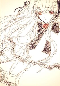 Rating: Safe Score: 0 Tags: 1girl bangs closed_mouth dress eyebrows_visible_through_hair flower image long_hair looking_at_viewer monochrome ribbon rose solo suigintou very_long_hair User: admin