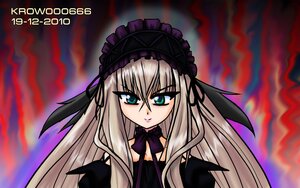 Rating: Safe Score: 0 Tags: 1girl bare_shoulders black_dress blue_eyes dress flower frills hairband image lolita_fashion lolita_hairband long_hair looking_at_viewer rose silver_hair smile solo suigintou User: admin