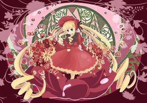 Rating: Safe Score: 0 Tags: 1girl blonde_hair blue_eyes bonnet bow dress drill_hair flower image long_hair long_sleeves looking_at_viewer red_dress shinku solo twintails very_long_hair User: admin