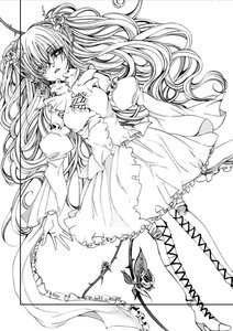 Rating: Safe Score: 0 Tags: 1girl boots cross-laced_footwear dress flower frills greyscale hair_ornament image kirakishou lace-up_boots lineart long_hair monochrome rose solo thorns two_side_up very_long_hair User: admin