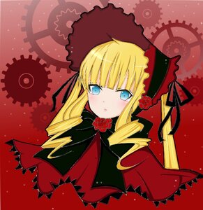 Rating: Safe Score: 0 Tags: 1girl auto_tagged bangs blonde_hair blue_eyes blush bonnet bow capelet dress drill_hair flower image long_hair looking_at_viewer rose shinku sidelocks solo twin_drills twintails upper_body User: admin