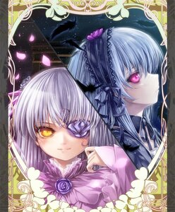 Rating: Safe Score: 0 Tags: 2girls barasuishou eyepatch flower frills hairband image long_hair looking_at_viewer moon multiple_girls pair rose silver_hair suigintou wings User: admin