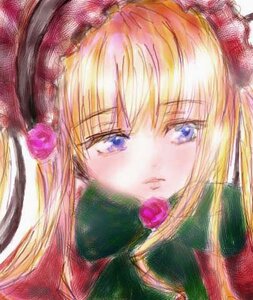 Rating: Safe Score: 0 Tags: 1girl auto_tagged bangs blonde_hair blue_eyes flower hat image long_hair rose shinku solo User: admin