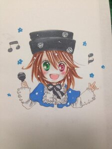 Rating: Safe Score: 0 Tags: 1girl auto_tagged blue_dress brown_hair dress green_eyes hat heterochromia image long_sleeves looking_at_viewer microphone open_mouth red_eyes ribbon short_hair smile solo souseiseki star_(symbol) traditional_media watercolor_(medium) User: admin