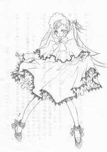 Rating: Safe Score: 0 Tags: 1girl ankle_ribbon bonnet bow capelet dress frills full_body greyscale image lolita_fashion long_hair long_sleeves monochrome ribbon shinku solo standing traditional_media twintails very_long_hair User: admin