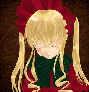 Rating: Safe Score: 0 Tags: 1girl blonde_hair bow closed_eyes dress flower image lace long_hair portrait rose shinku solo tears upper_body User: admin