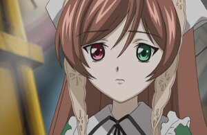 Rating: Safe Score: 0 Tags: 1girl braid brown_hair closed_mouth earrings expressionless green_eyes heterochromia image jewelry long_hair looking_at_viewer portrait red_eyes ribbon solo suiseiseki User: admin