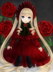 Rating: Safe Score: 0 Tags: 1girl blonde_hair blue_eyes bow dress flower image lolita_fashion long_hair looking_at_viewer pink_rose red_dress red_flower red_rose rose rose_petals shinku sitting solo thorns twintails very_long_hair User: admin