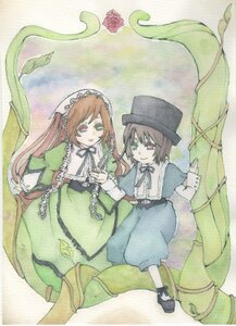 Rating: Safe Score: 0 Tags: 2girls brown_hair dress flower frills green_dress green_eyes hat heterochromia image long_hair long_sleeves multiple_girls pair red_eyes short_hair siblings sisters souseiseki suiseiseki twins very_long_hair watercolor_(medium) User: admin