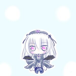 Rating: Safe Score: 0 Tags: 1girl bangs black_wings blush chibi closed_mouth dress eyebrows_visible_through_hair flower frills hairband image juliet_sleeves long_sleeves looking_at_viewer pink_eyes puffy_sleeves ribbon sitting smile solo suigintou wings User: admin