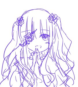 Rating: Safe Score: 0 Tags: 1girl blush dress elbow_gloves flower gloves hair_flower hair_ornament image kirakishou long_hair looking_at_viewer monochrome simple_background sketch smile solo two_side_up upper_body white_background User: admin