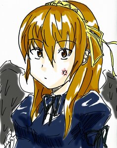 Rating: Safe Score: 0 Tags: 1girl angel_wings anger_vein bangs black_ribbon blonde_hair dress eyebrows_visible_through_hair feathered_wings hair_ribbon halo image long_hair long_sleeves looking_at_viewer ribbon solo suigintou upper_body white_wings wings User: admin