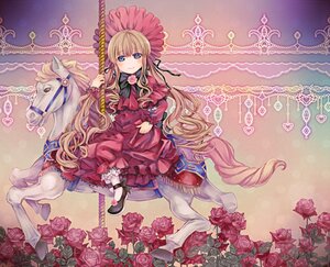 Rating: Safe Score: 0 Tags: 1girl blonde_hair blue_eyes bow dress flower image long_hair pink_flower pink_rose purple_rose red_dress red_flower red_rose rose rose_petals shinku solo thorns very_long_hair User: admin