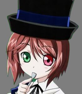 Rating: Safe Score: 0 Tags: 1girl green_eyes hat heterochromia image looking_at_viewer portrait red_eyes ribbon short_hair solo souseiseki transparent_background User: admin