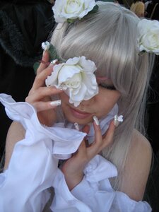 Rating: Safe Score: 0 Tags: 1girl bow dress flower kirakishou lips ring solo white_flower white_rose User: admin