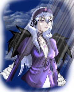 Rating: Safe Score: 0 Tags: 1girl black_ribbon black_wings dress frilled_sleeves frills hairband image juliet_sleeves lolita_hairband long_hair long_sleeves looking_at_viewer pink_eyes puffy_sleeves ribbon silver_hair solo suigintou wings User: admin