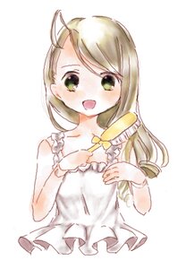 Rating: Safe Score: 0 Tags: 1girl :d ahoge blush dress fang green_eyes image kanaria long_hair looking_at_viewer open_mouth simple_background smile solo striped upper_body vertical_stripes white_background User: admin