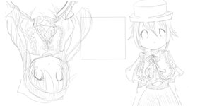 Rating: Safe Score: 0 Tags: 2girls blush capelet dress eyebrows_visible_through_hair frills hat image long_hair long_sleeves looking_at_viewer monochrome multiple_girls neck_ribbon pair ribbon short_hair souseiseki suiseiseki white_background User: admin