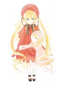 Rating: Safe Score: 0 Tags: 2girls blonde_hair blue_eyes bonnet bow closed_eyes dress drill_hair hat hinaichigo image long_hair long_sleeves mary_janes multiple_girls pink_bow red_dress shinku shoes solo standing twintails very_long_hair white_legwear User: admin