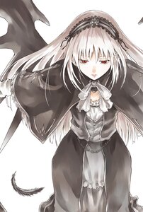 Rating: Safe Score: 0 Tags: 1girl artist_request black_dress black_ribbon black_wings bow capelet chain dress feathers flower frills gothic_lolita hairband image lolita_fashion lolita_hairband long_hair long_sleeves looking_at_viewer looking_down outstretched_arms red_eyes ribbon rose rozen_maiden silver_hair simple_background solo suigintou weapon white_background white_hair wings User: admin
