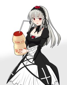 Rating: Safe Score: 0 Tags: 1girl black_dress blush breasts cleavage doll_joints dress flower frills gothic_lolita hairband image joints juliet_sleeves lolita_fashion lolita_hairband long_hair long_sleeves puffy_sleeves red_eyes rose silver_hair solo suigintou User: admin