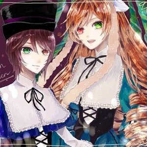 Rating: Safe Score: 0 Tags: 2girls brown_hair dress drill_hair frills green_eyes hat heterochromia image long_hair long_sleeves multiple_girls open_mouth pair red_eyes ribbon short_hair siblings sisters smile souseiseki suiseiseki top_hat twins User: admin