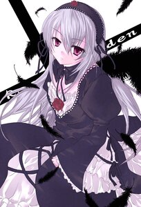 Rating: Safe Score: 3 Tags: 1girl bird black_feathers black_wings dress feathers flower frills hairband image long_hair long_sleeves looking_at_viewer pink_eyes rose silver_hair solo suigintou wings User: admin