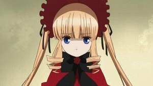 Rating: Safe Score: 0 Tags: 1girl bangs blonde_hair blue_eyes bonnet bow bowtie dress drill_hair image long_hair long_sleeves looking_at_viewer shinku solo twin_drills User: admin