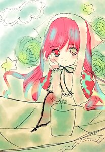 Rating: Safe Score: 0 Tags: 1girl bonnet dress flower frills image long_hair long_sleeves looking_at_viewer pink_flower pink_rose red_eyes red_rose rose smile solo star_(symbol) suiseiseki traditional_media very_long_hair white_rose yellow_rose User: admin