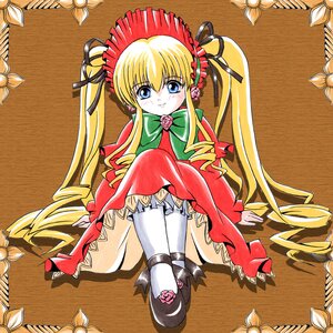 Rating: Safe Score: 0 Tags: 1girl blonde_hair blue_eyes blush bonnet bow bowtie dress drill_hair full_body green_bow image long_hair long_sleeves looking_at_viewer red_dress shinku shoes sidelocks sitting solo twin_drills twintails underwear very_long_hair white_legwear User: admin