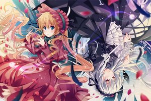 Rating: Safe Score: 0 Tags: 2girls black_dress blonde_hair blue_eyes dress flower frills hairband image lolita_fashion long_hair long_sleeves lying multiple_girls pair parted_lips petals red_eyes ribbon rose rose_petals shinku silver_hair suigintou twintails very_long_hair wide_sleeves User: admin