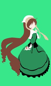 Rating: Safe Score: 0 Tags: 1girl brown_hair closed_eyes dress frills green_background green_dress image long_hair long_sleeves profile simple_background solo suiseiseki very_long_hair User: admin