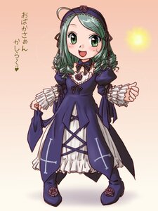 Rating: Safe Score: 0 Tags: 1girl :d costume_switch dress flower frills full_body green_eyes green_hair hairband image kanaria long_sleeves looking_at_viewer open_mouth smile solo standing suigintou User: admin