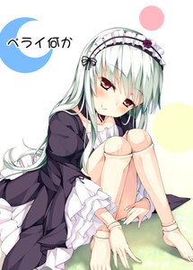 Rating: Safe Score: 0 Tags: 1girl asa_(swallowtail) bangs barefoot black_dress black_hairband blush closed_mouth collarbone commentary_request crescent doll_joints dress eyebrows_visible_through_hair feet flower frilled_hairband frills gothic_lolita green_hair hairband head_tilt image jewelry joints juliet_sleeves lolita_fashion lolita_hairband long_hair long_sleeves looking_at_viewer photoshop_(medium) purple_flower purple_rose red_eyes rose rozen_maiden silver_hair sitting smile solo suigintou translation_request very_long_hair wide_sleeves User: admin