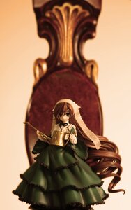 Rating: Safe Score: 0 Tags: 1girl blurry brown_hair doll dress frills green_dress long_hair long_sleeves solo suiseiseki very_long_hair User: admin