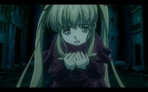 Rating: Safe Score: 0 Tags: 1girl :o dark image letterboxed long_hair long_sleeves looking_at_viewer night open_mouth shinku solo twintails upper_body User: admin