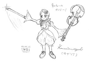 Rating: Safe Score: 0 Tags: 1girl bloomers bow_(instrument) dress greyscale guitar hat image instrument kanaria monochrome music musical_note shoes smile solo underwear violin User: admin