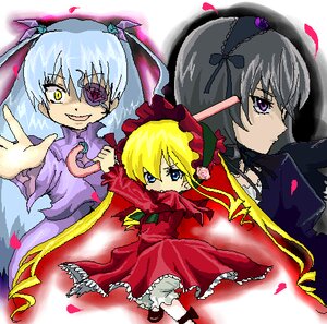 Rating: Safe Score: 0 Tags: 3girls blonde_hair blue_eyes bonnet bow dress eyepatch flower hina_ichigo image long_hair long_sleeves looking_at_viewer multiple multiple_girls petals pink_bow red_dress rose rose_petals shinku silver_hair suigintou tagme wings yellow_eyes User: admin