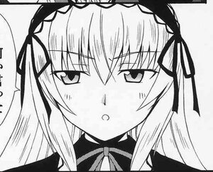 Rating: Safe Score: 0 Tags: 1girl blush eyebrows_visible_through_hair greyscale hair_ribbon image long_hair looking_at_viewer monochrome portrait ribbon simple_background solo suigintou white_background User: admin