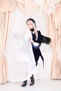 Rating: Safe Score: 0 Tags: 1girl black_wings curtains dress flower frills full_body hairband indoors long_hair long_sleeves ribbon silver_hair solo standing suigintou very_long_hair wings User: admin