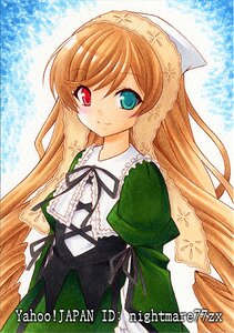 Rating: Safe Score: 0 Tags: 1girl black_ribbon brown_hair commentary_request dress drill_hair frills green_dress head_scarf heterochromia image long_hair long_sleeves looking_at_viewer marker_(medium) nightmare77zx red_eyes ribbon rozen_maiden smile solo suiseiseki traditional_media underwear very_long_hair User: admin