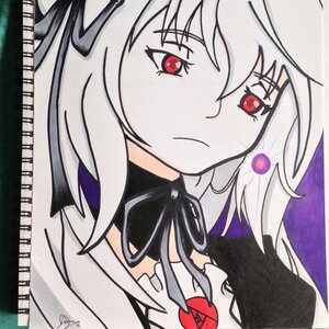 Rating: Safe Score: 0 Tags: 1girl artist_name closed_mouth collared_shirt eyebrows_visible_through_hair hair_between_eyes image long_hair looking_at_viewer marker_(medium) photo red_eyes shikishi signature solo suigintou traditional_media white_hair User: admin