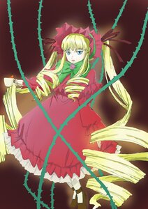 Rating: Safe Score: 0 Tags: 1girl blonde_hair blue_eyes bonnet bow bowtie dress drill_hair flower frills full_body image long_hair long_sleeves looking_at_viewer red_dress rose shinku shoes simple_background solo standing twin_drills twintails very_long_hair User: admin