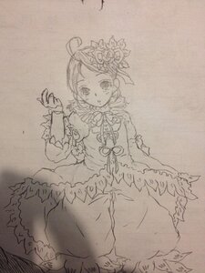 Rating: Safe Score: 0 Tags: 1girl dress earrings eyelashes flower frills greyscale hair_flower hair_ornament image jewelry kanaria magical_girl monochrome ribbon rose sketch solo traditional_media User: admin