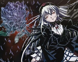 Rating: Safe Score: 0 Tags: 1girl black_dress black_wings dress flower frills hairband image lolita_hairband long_hair long_sleeves looking_at_viewer red_eyes ribbon rose silver_hair solo suigintou wings User: admin