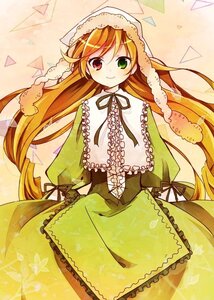 Rating: Safe Score: 0 Tags: 1girl brown_hair dress frills green_dress green_eyes heterochromia image long_hair long_sleeves looking_at_viewer red_eyes ribbon smile solo suiseiseki very_long_hair User: admin