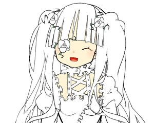 Rating: Safe Score: 0 Tags: 1girl bangs blush closed_eyes detached_collar dress facing_viewer flower hair_flower image kirakishou long_hair open_mouth simple_background solo twintails upper_body white_background white_hair User: admin